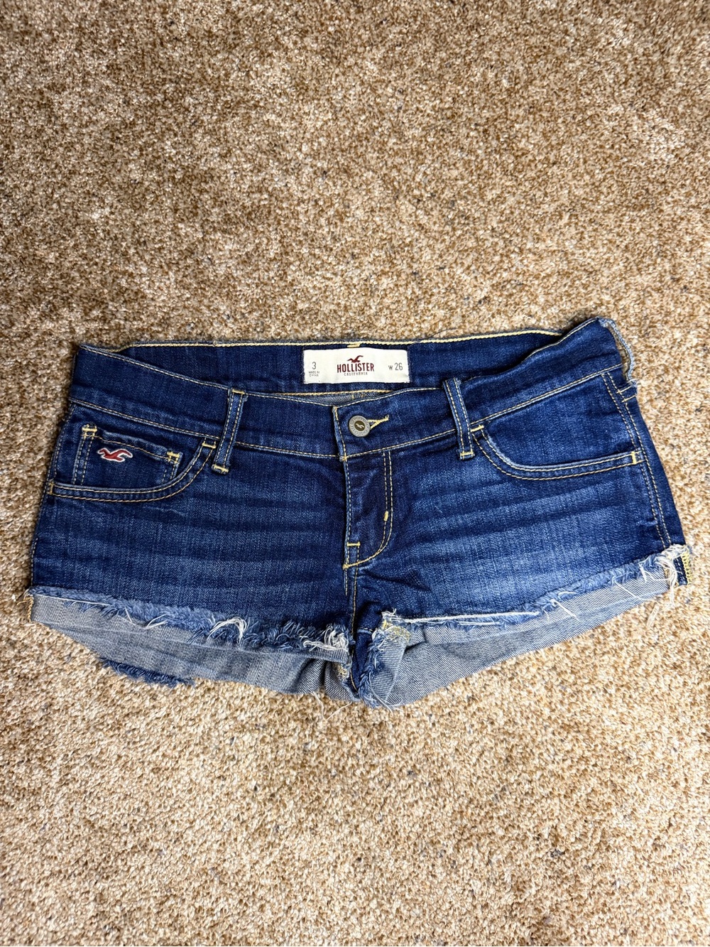 Y2K Hollister Micro Mini Shorts Bundle (3 Pairs) Size 3 | Low Rise Cheeky Denim - Picture 4 of 8